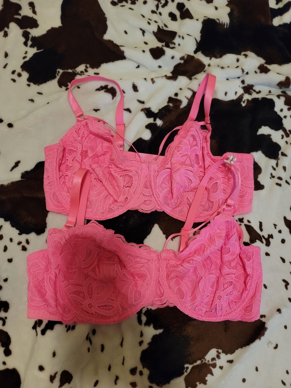 Aerie Hot Pink Lace Balconette Bra Duo